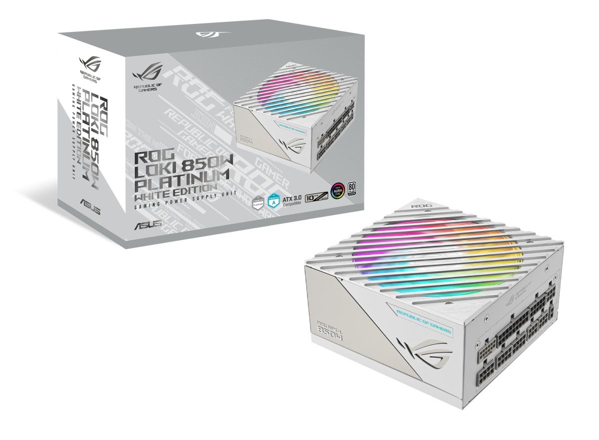 BAZAR - ASUS zdroj ROG Loki SFX-L 850W White Edition,  80+ Platinum,  ARGB (Bez příslušenství)0 