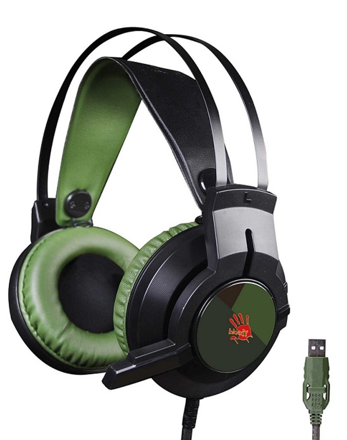 A4tech Bloody J437 herní sluchátka,  7.1.,  USB,  zelená barva0 