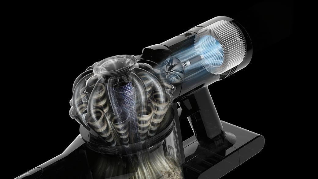Dyson Car+Boat ruční vysavač,  šedá/ fialová,  výdrž až 50 min,  2 Tier Radial,  sací výkon 115 aW,  plně utěsněná filtrace6 