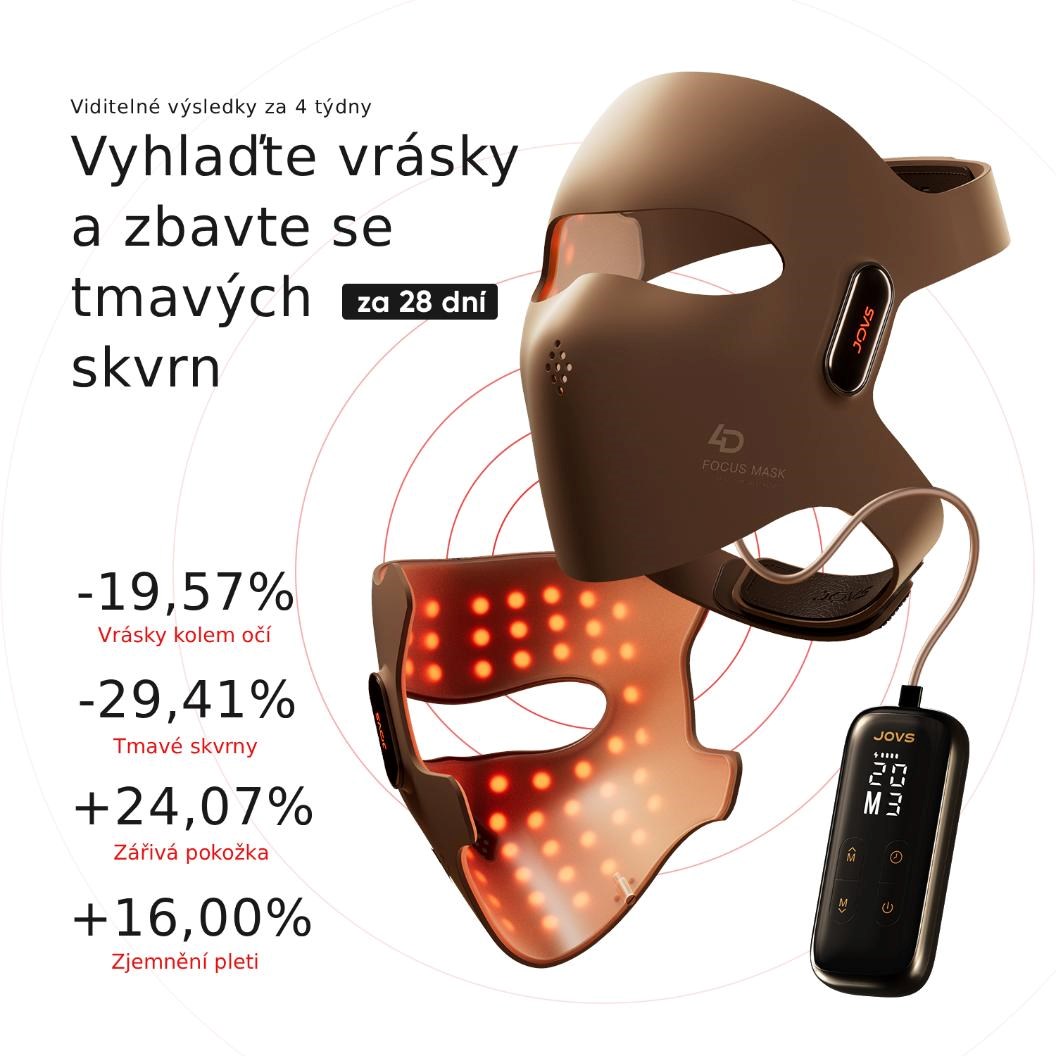 BAZAR - JOVS 4D v2 laserová světelná terapeutická maska - Poškozený obal (Komplet)1 