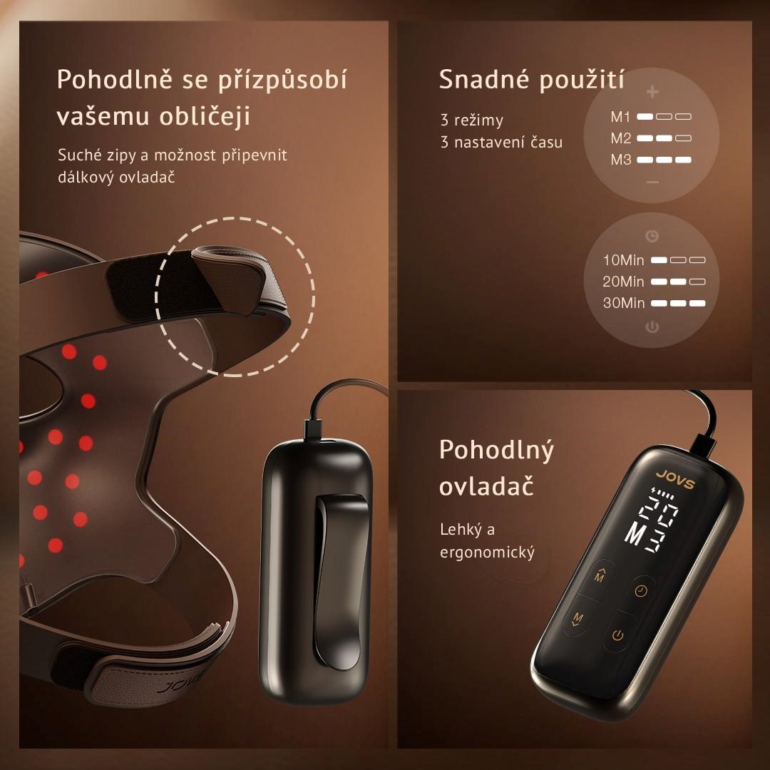 BAZAR - JOVS 4D v2 laserová světelná terapeutická maska - Poškozený obal (Komplet)7 