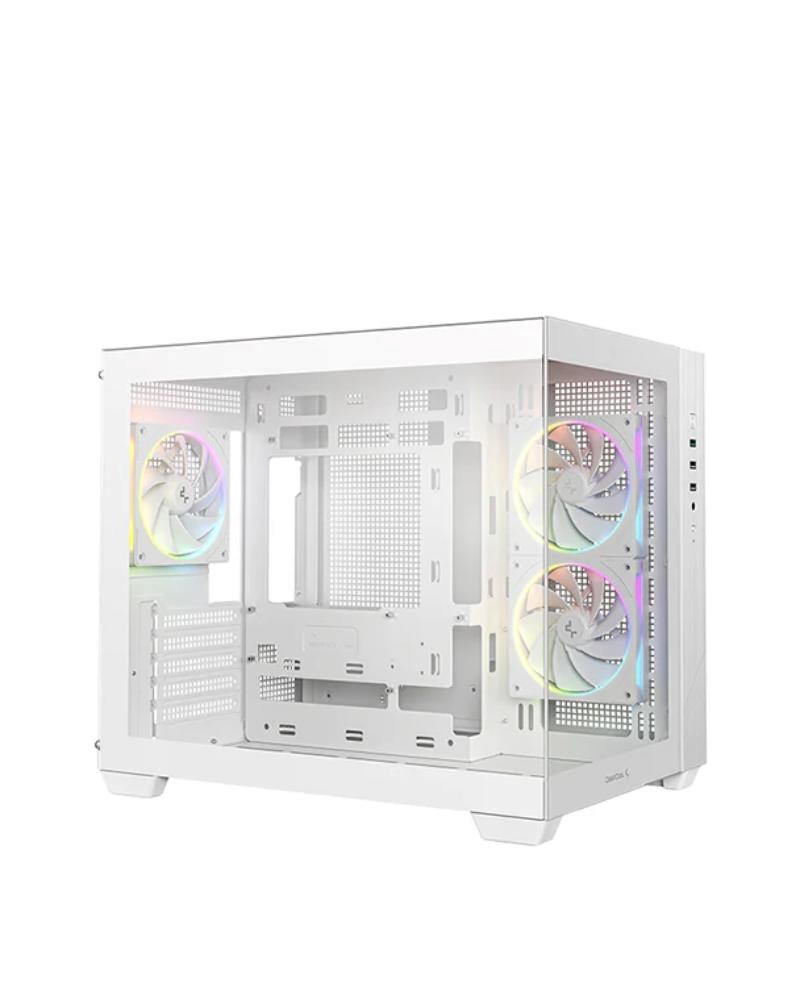 DEEPCOOL Case CG330 3F,  mATX,  Průhledná bočnice,  3x120mm ARGB Fan,  bílá5 