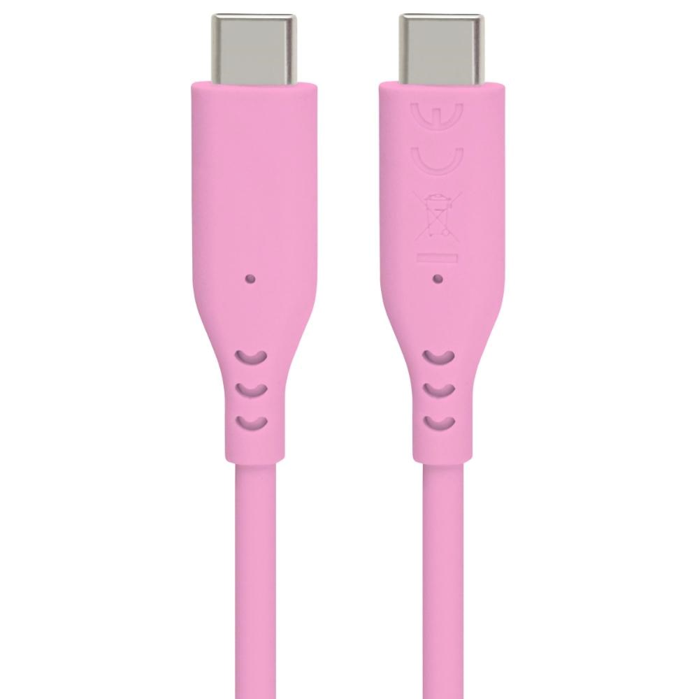PremiumCord silikónový USB-C 60W, ružový, 1.5m