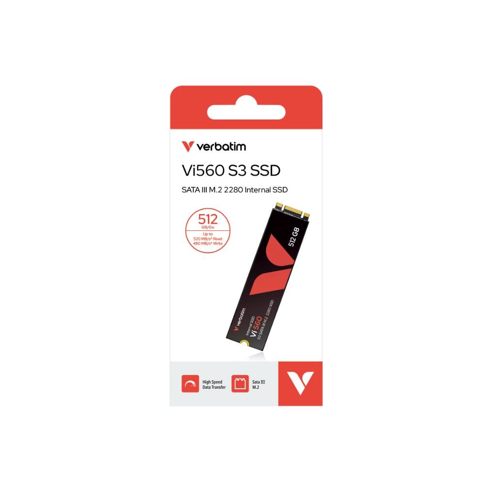 VERBATIM SSD Vi560 S3 M.2 512GB SATA III,  W 520/  R 480MB/ s3 