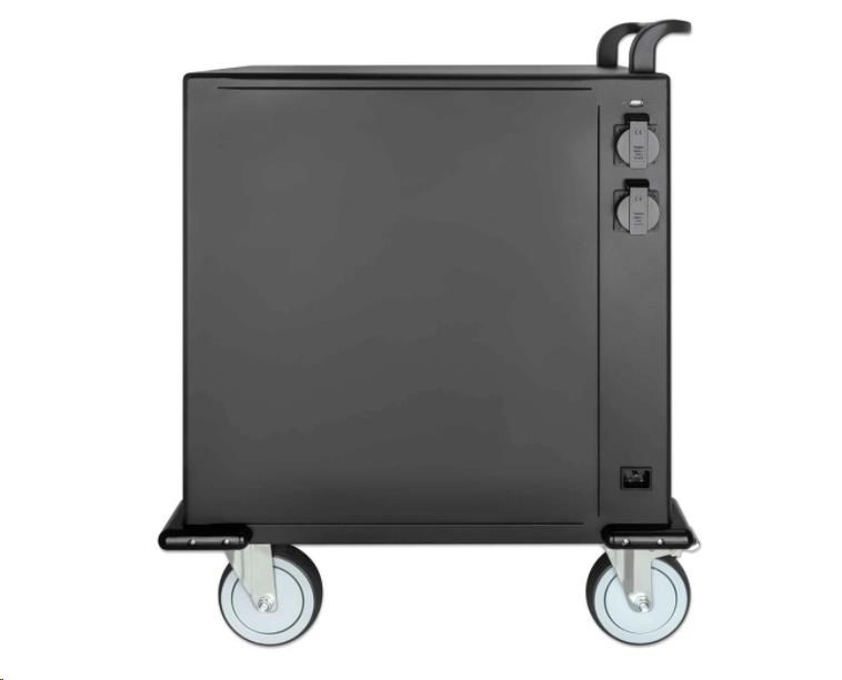 BAZAR - MANHATTAN nabíjecí vozík - 32 portů,  576 W,  přepěťová ochrana,  tichá ventilace,  kovové pouzdro,  černá - Poškozen3 