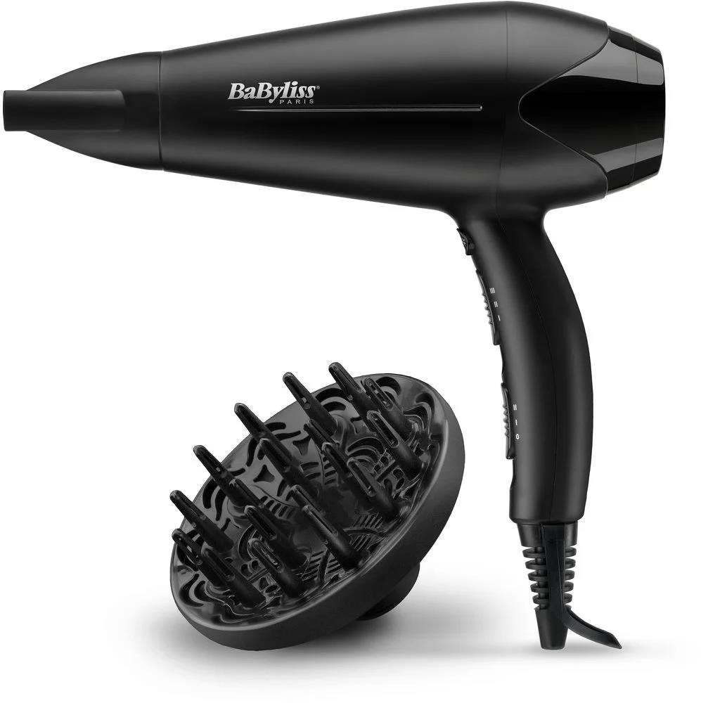 BaByliss D563DE fén,  2100 W,  2 rychlosti,  3 teploty,  studený vzduch,  s difuzérem,  černý0 