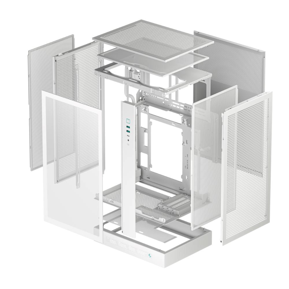 DEEPCOOL Case CH270 PLUS,  mATX,  Průhledná bočnice,  bílá9 