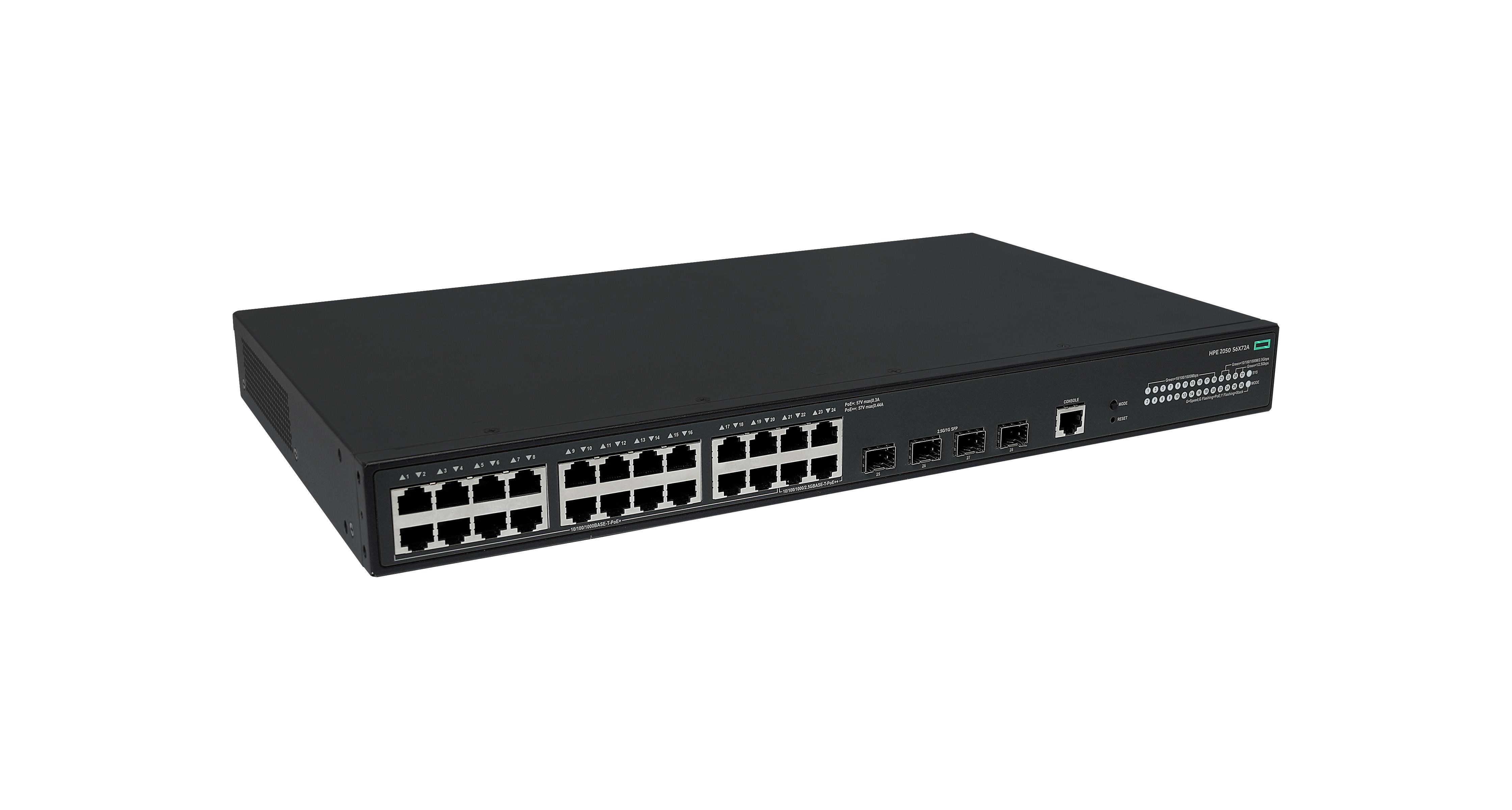 HPE Networking CW 2050 24p 10/ 100/ 1000BT PoE+ 4p SFP 1G/ 2.5G 420W Switch1 