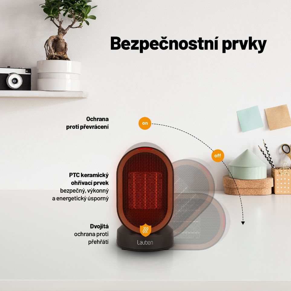 Lauben Desk Fan&Heater 2in1 600BB - Poškozený obal (Komplet)4 