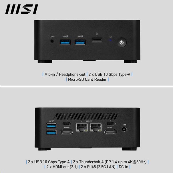 MSI PC Cubi NUC 1MG-419BEU,  Core 5 120U,  16GB,  N/ A,  N/ A,  No OS,  Black8 