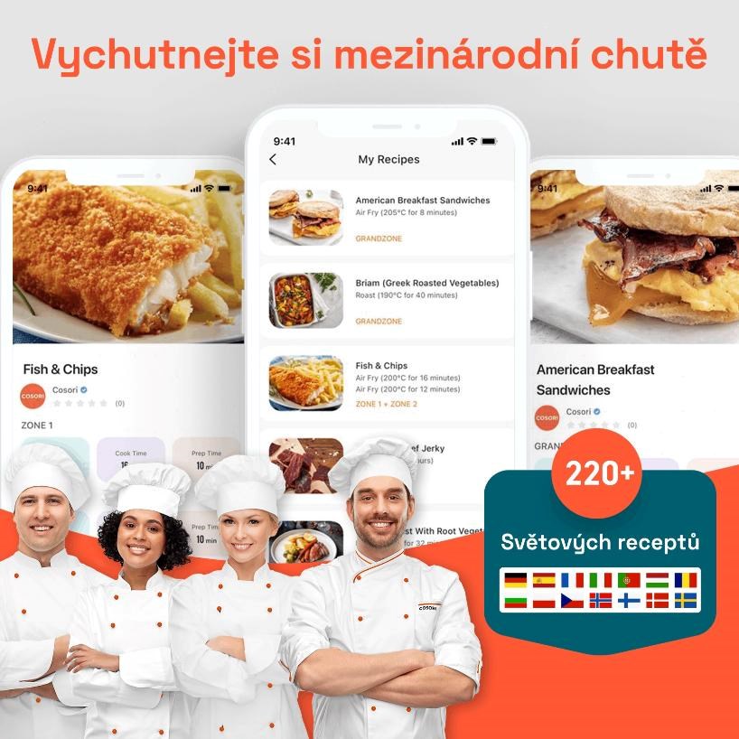 Cosori Dual Blaze TwinFry chytrá horkovzdušná fritéza10 L,  keramika,  bílá0 