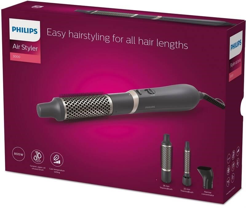Philips Series 3000 BHA301/ 00 kulmofén,  800 W,  2 rychlosti,  3 teploty,  2 kartáče + koncentrátor6 
