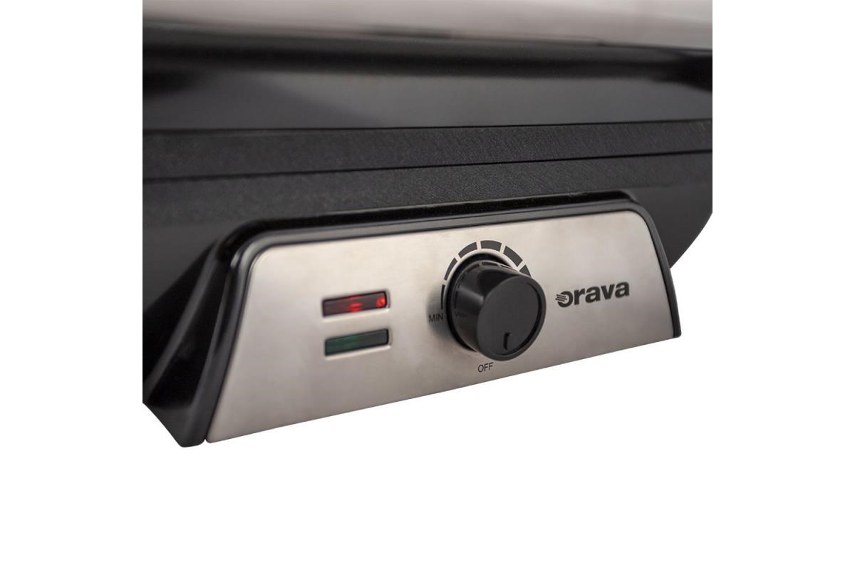 Orava Grillchef 4 elektrický kontaktní gril,  2000 W,  regulace teploty,  manuální ovládání,  tepelně izolovaná rukojeť6 