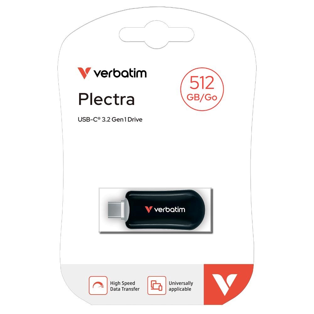 VERBATIM Flash Disk 512GB Plectra USB-C 3.0,  černá1 
