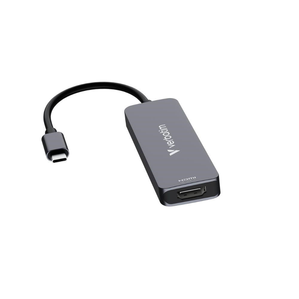 VERBATIM Dokovací stanice USB-C,  4v1,  HDMI,  USB-C PD,  USB 3.0,  USB 2.0,  šedá2 