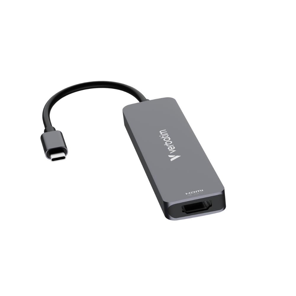 VERBATIM Dokovací stanice USB-C,  6v1,  HDMI,  USB-C PD,  USB 3.0,  USB 2.0,  SD a microSD,  šedá2 