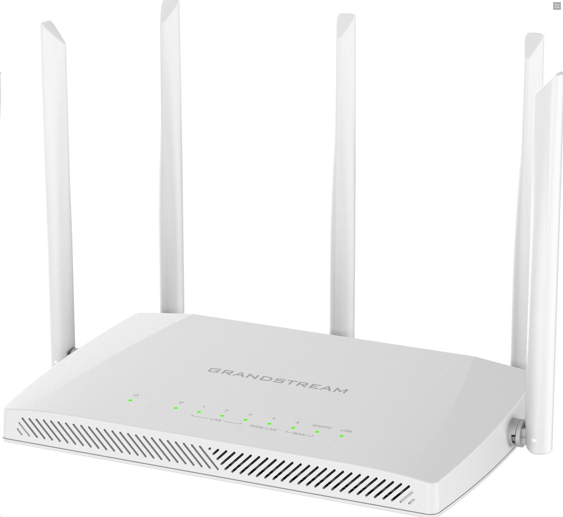 Grandstream GWN7062 Wi-Fi 6 router, 1× 2.5G Combo SFP/ RJ45 WAN, 1× 1G WAN/ LAN, 1× 2.5G LAN, 2× 1G LA