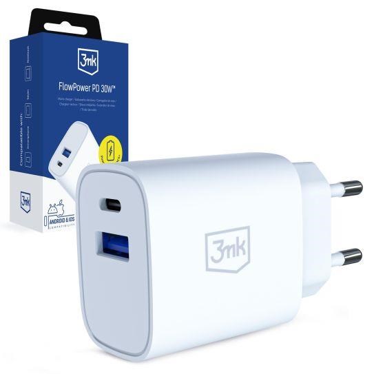 3mk FlowPower 30W 1A1C PD 3, 0 QC4+ White