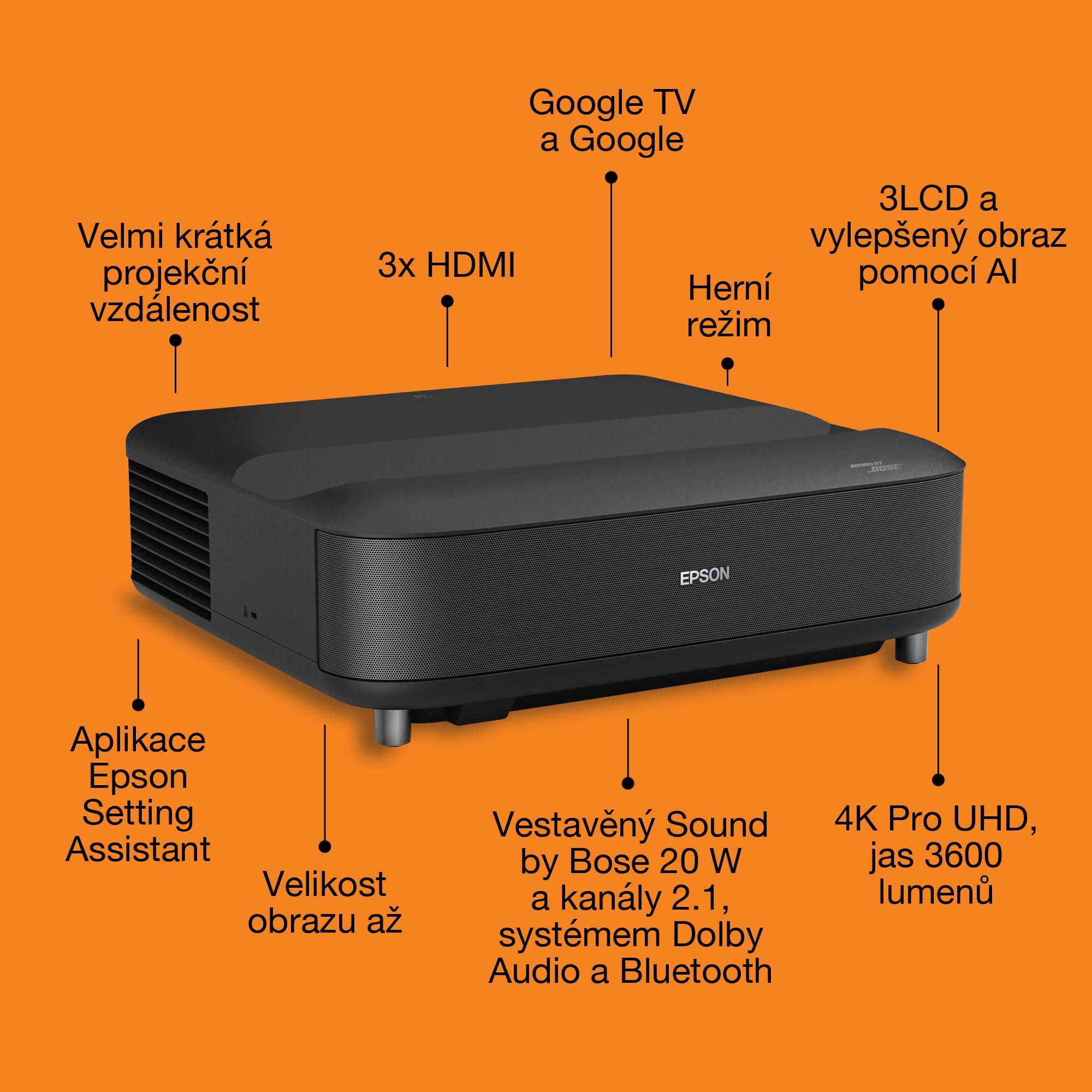 BAZAR - EPSON projektor EH-LS670B Metalická černá - Rozbaleno (Komplet)4 