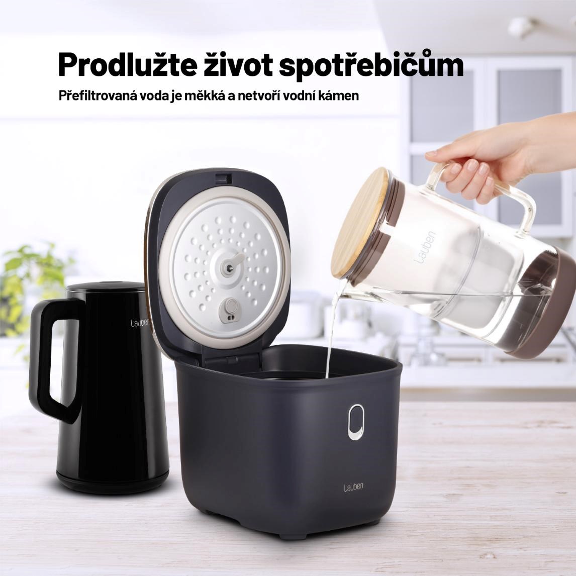 Lauben Glass Water Filter Jug 25GW - filtrační konvice2 