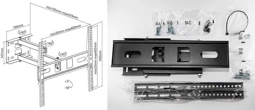 Sklopný a otočný držák TV Fiber Mounts FM80
4 