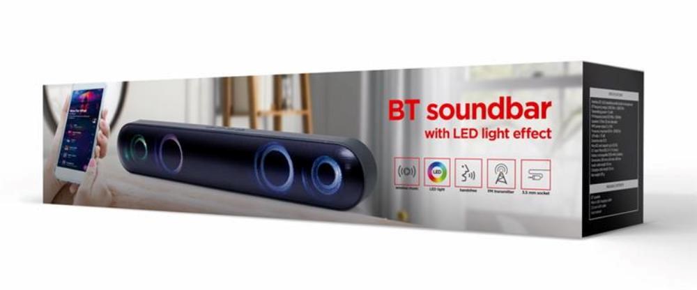 GEMBIRD Soundbar SPKBT-BAR400L, Bluetooth, 2x5W, LED podsvícení, černá5 