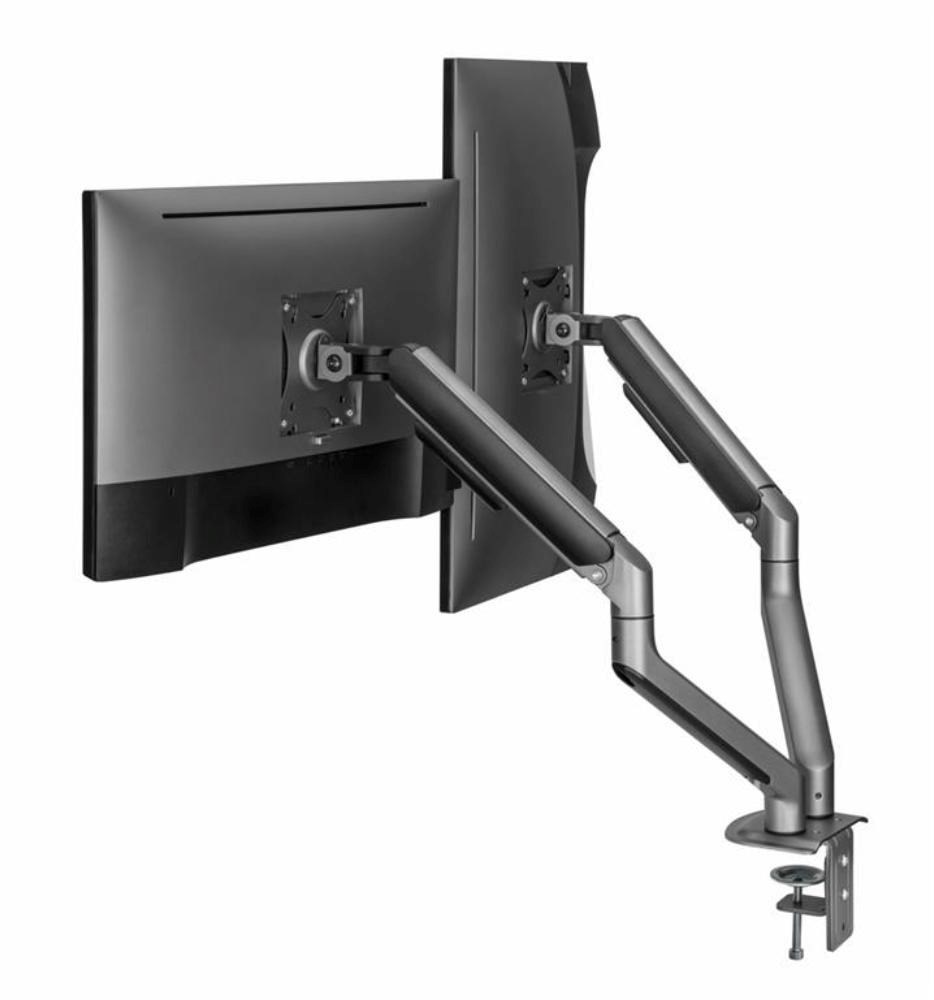 GEMBIRD Držák 2 monitorů na stůl MA-DA2-05,  naklápěcí,  až do 32” a 9kg,  vesmírně šedý6 