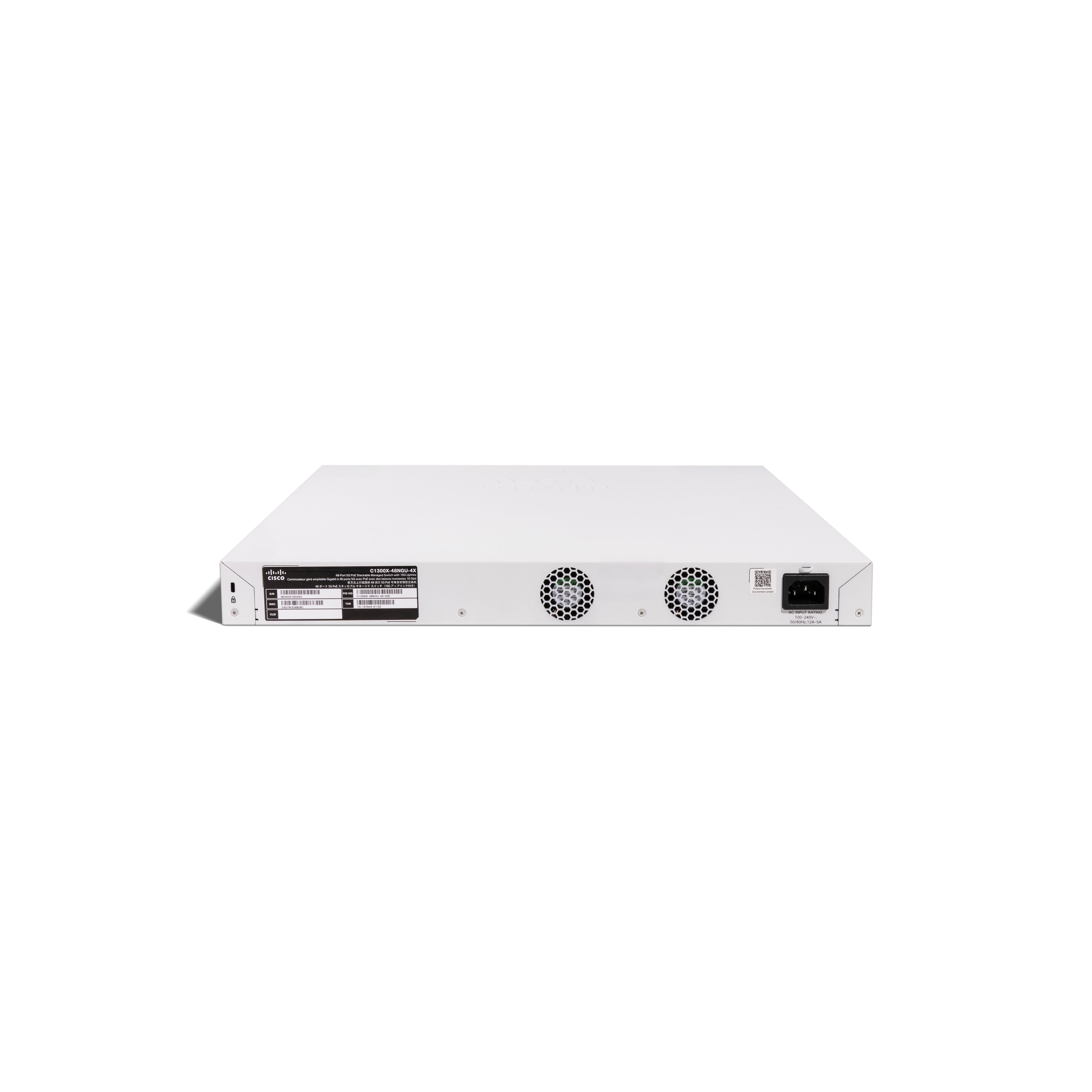 Cisco Catalyst switch C1300X-48NGU-4X (40xGbE, 8x5GbE, 4xSFP28, 10Gb/ s uplink - 25Gb/ s stack only, 40xPoE+, 8xPoE++, 740W)1 