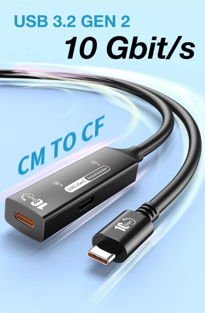 PremiumCord USB-C 3.2 Gen 2 repeater a prodlužovací kabel Male-Female,  10Gbps Aluminium 10m4 