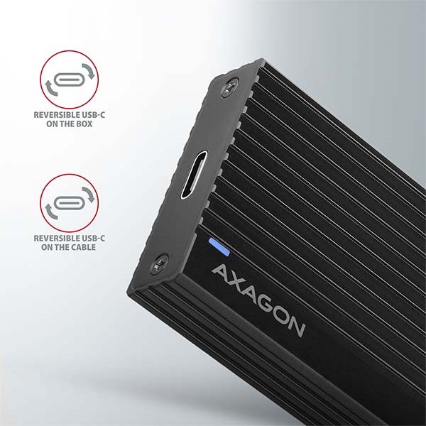 BAZAR - AXAGON EEM2-GTR,  USB-C 3.2 Gen 2 - M.2 NVMe SSD kovový THIN RIB box - Po opravě (Náhradní krabice)3 
