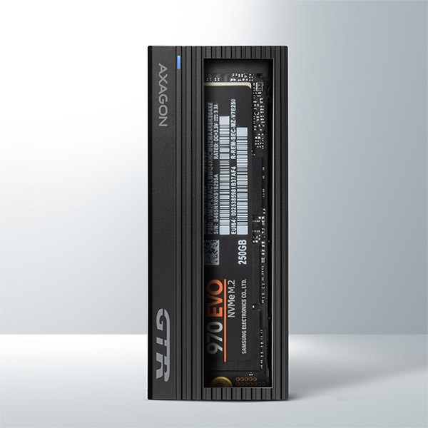 BAZAR - AXAGON EEM2-GTR,  USB-C 3.2 Gen 2 - M.2 NVMe SSD kovový THIN RIB box - Po opravě (Náhradní krabice)4 