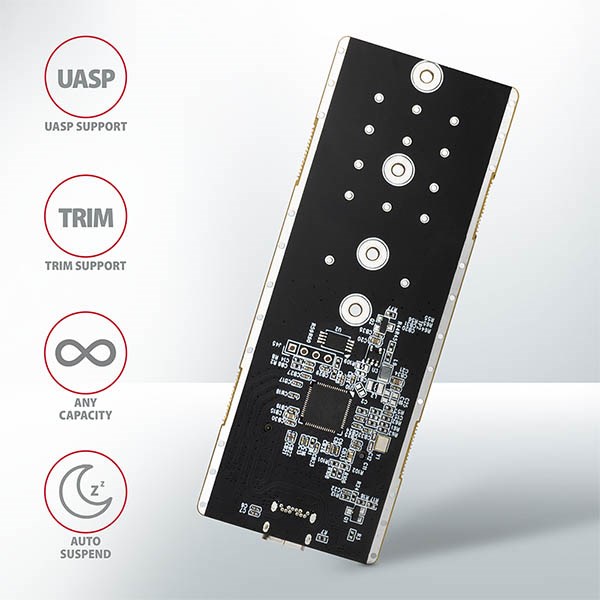 BAZAR - AXAGON EEM2-GTR,  USB-C 3.2 Gen 2 - M.2 NVMe SSD kovový THIN RIB box - Po opravě (Náhradní krabice)6 