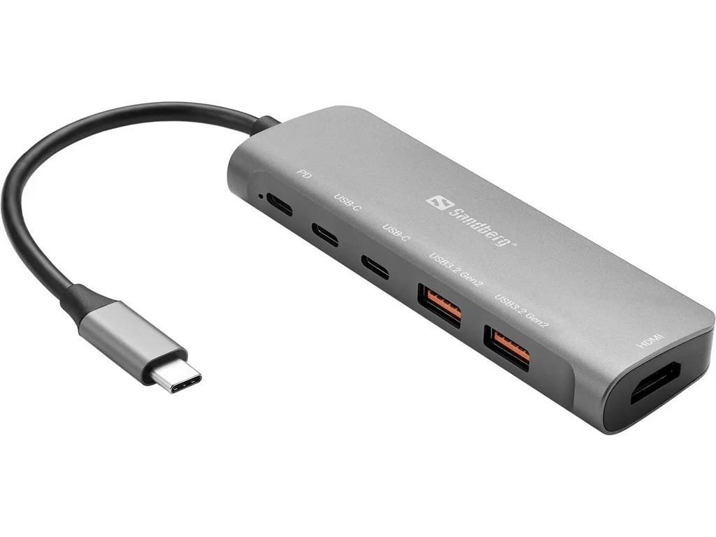 Sandberg USB-C Dock HDMI + 2xUSB-A + 2xUSB-C + PD100W0 