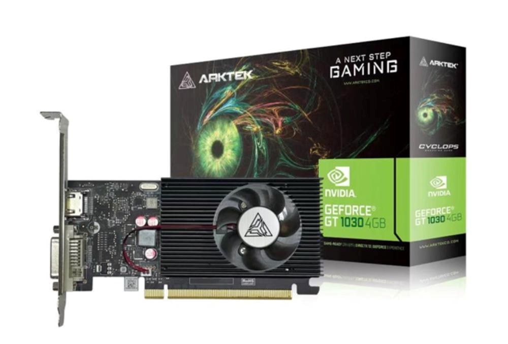 ARKTEK VGA NVIDIA GeForce GT 1030 4GB,  GT 1030,  4GB DDR4,  1xHDMI,  1xDVI