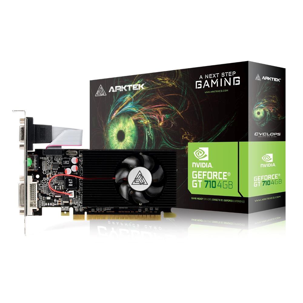 ARKTEK VGA NVIDIA GeForce GT 710 4GB,  GT 710,  4GB DDR3,  1xHDMI,  1xDVI,  1xVGA