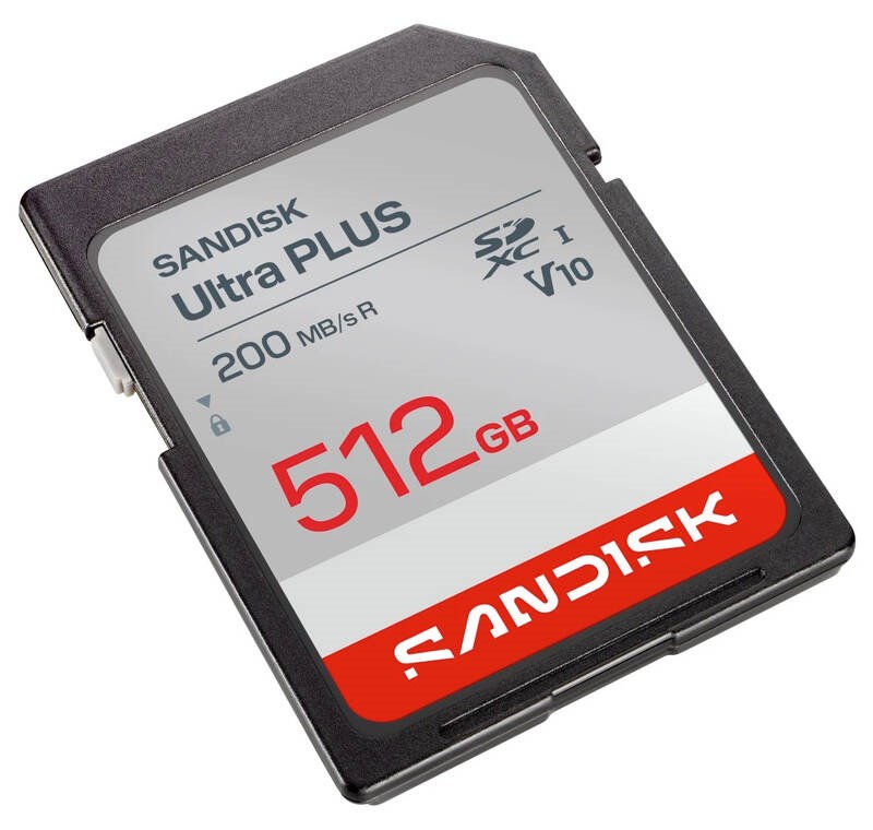 Sandisk Ultra PLUS SDXC karta 512GB UHS-I,  V10,  U1,  C10,  (200MB/ s)1 