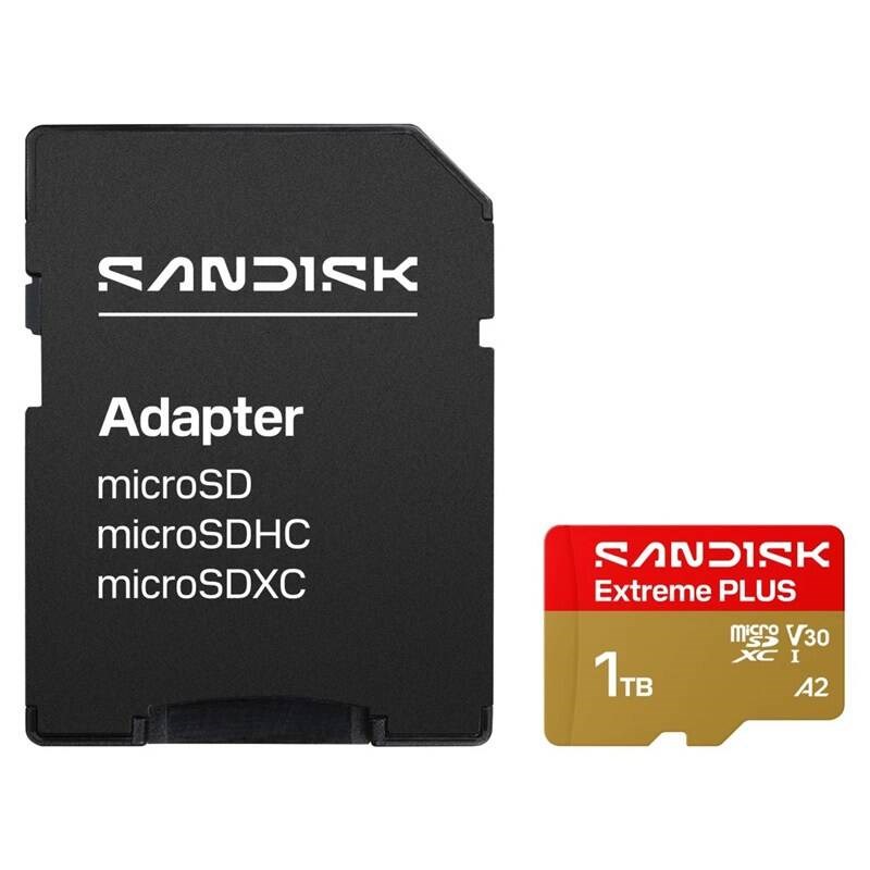 SanDisk MicroSDHC karta 1TB Extreme PLUS (R250/ W170MB/ s,  UHS-I V30,  Rescue Pro Deluxe) + adaptér0 