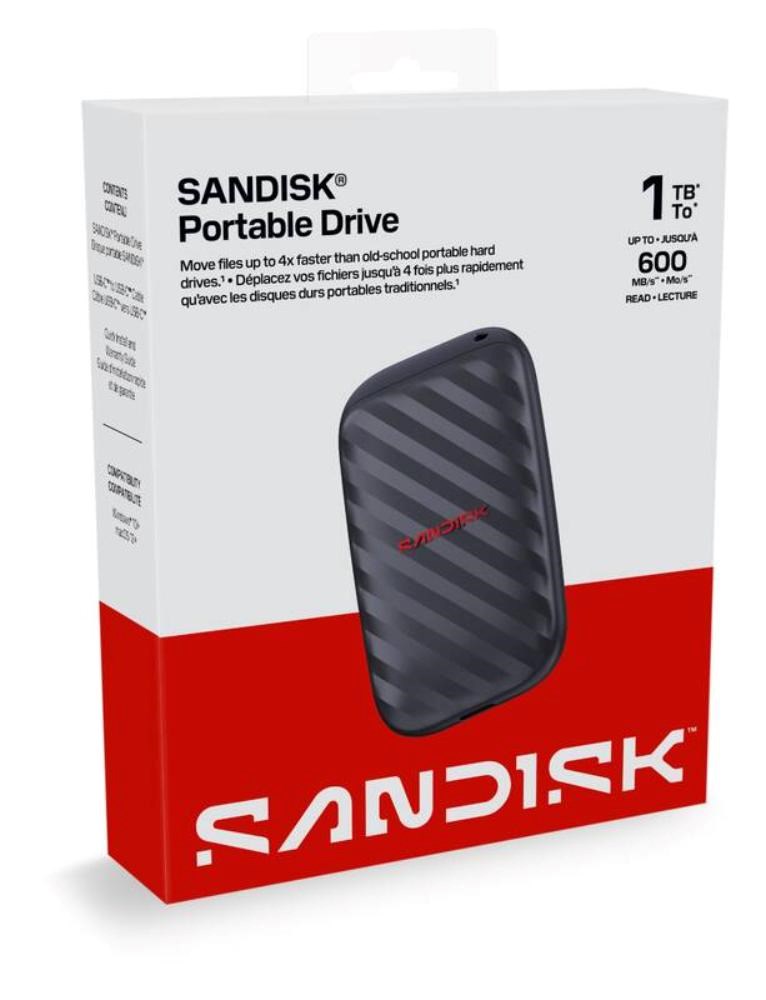 SanDisk externí SSD 1TB Extreme Portable,  USB-C 3.2,  (R: 600MB/ s)9 