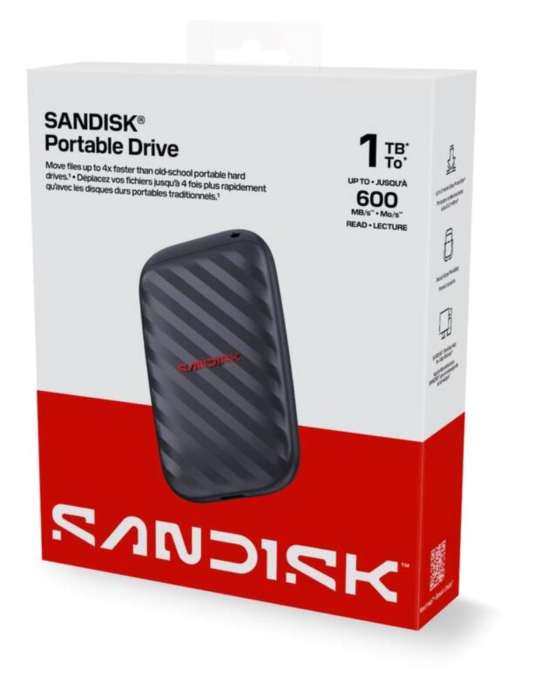 SanDisk externí SSD 1TB Extreme Portable,  USB-C 3.2,  (R: 600MB/ s)10 
