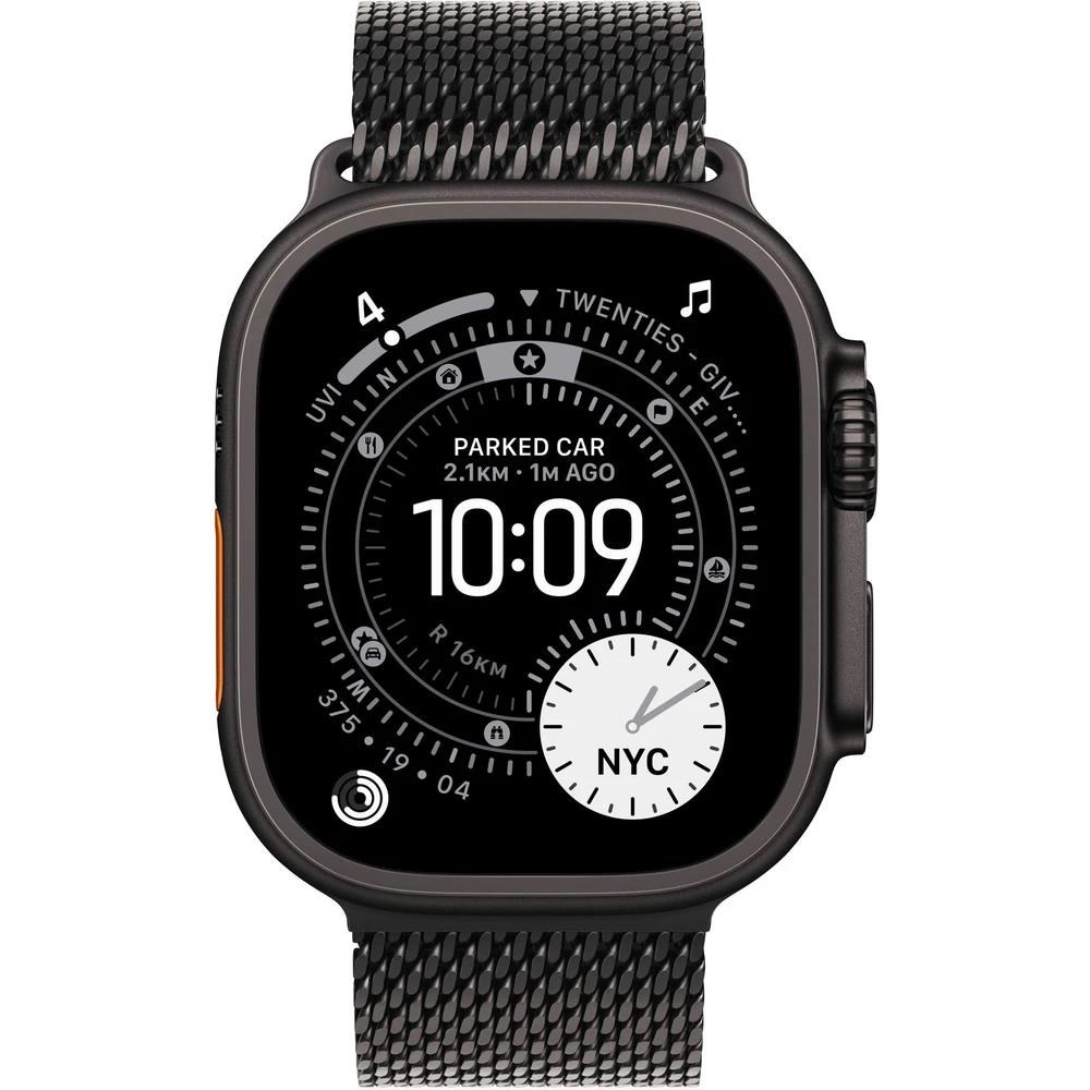 Apple Watch Ultra 3 GPS + Cellular 49mm Black Titanium Case with Black Titanium Milanese Loop - Medium1 