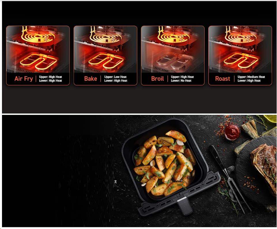 BAZAR - BAZAR - Cosori Dual Blaze 6.4L SMART horkovzdušná  fritéza + 5x špíz a gril. rošt,  black - Poškozený obal (Kompl4 