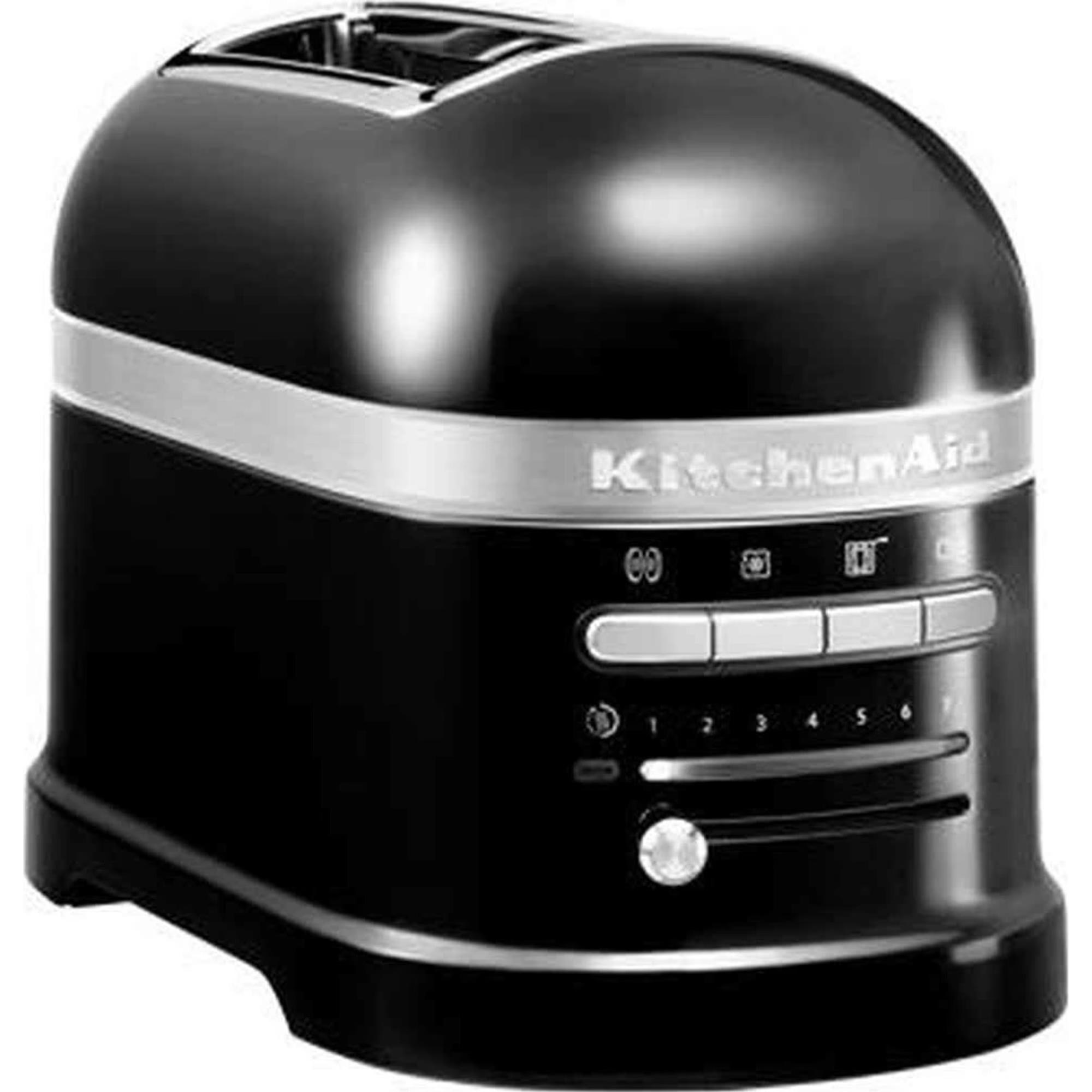 KitchenAid Artisan 5KMT2204EOB toustovač lesklá černá,  2 topinky,  auto senzor,  7 stupňů,  bagel,  rozmrazování0 