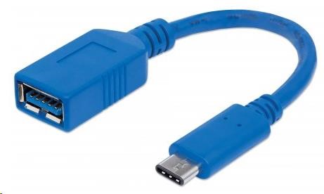 MANHATTAN USB kábel 2.0 A - USB 3.1 C (F/ M),  modrá0 