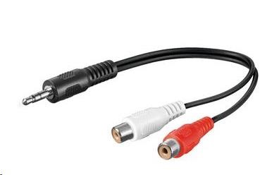 PREMIUMCORD Audio kábel 3, 5 mm Jack - 2x Cinch 20 cm (M/ F,  stereo)