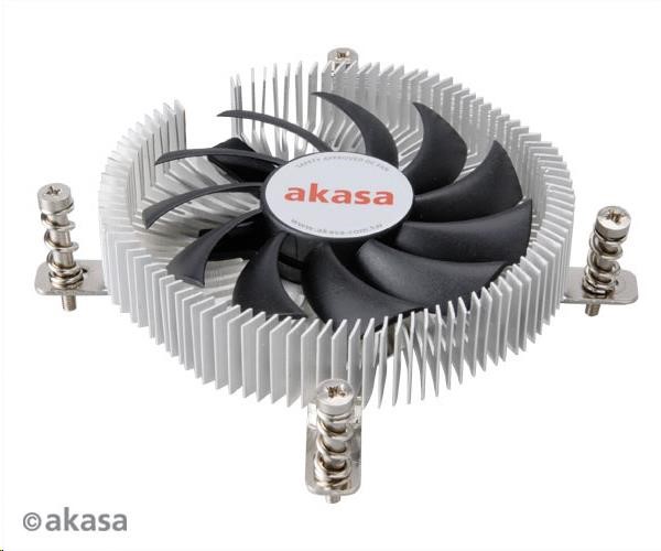 AKASA CPU chladič AK-CC7129BP01 pre Intel LGA 775 a 115x,  75mm PWM ventilátor,  pre mini ITX skrinky0 