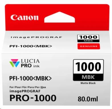 Canon BJ CARTRIDGE PFI-1000 MBK (matná čierna atramentová nádržka)0 