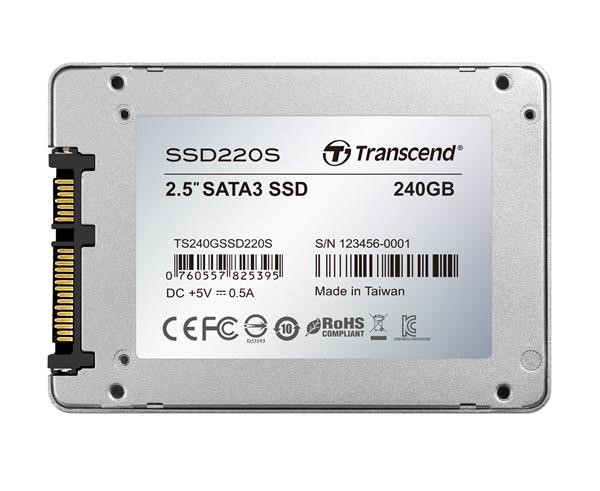 TRANSCEND SSD 220S 240GB,  SATA III 6Gb/ s,  TLC,  hliníkové puzdro5 
