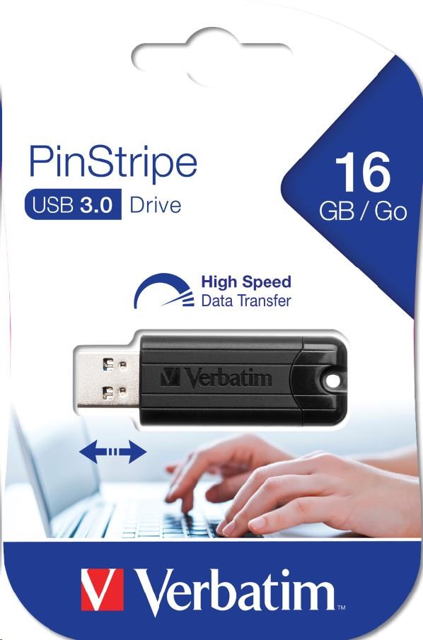 VERBATIM Flash Disk PinStripe USB 3.0,  16 GB - čierna5 