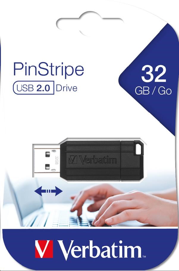 VERBATIM Flash disk 32 GB Store "n" Go PinStripe,  čierny6 