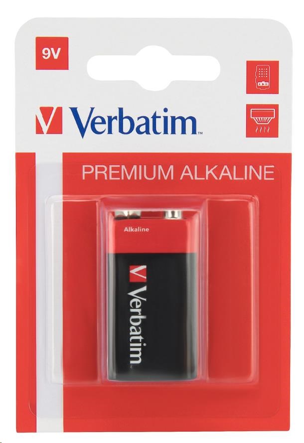 VERBATIM Alkalické baterie 9V,  1 PACK ,  6LR610 